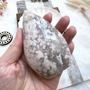 Pink Amethyst with Flower Agate Flame